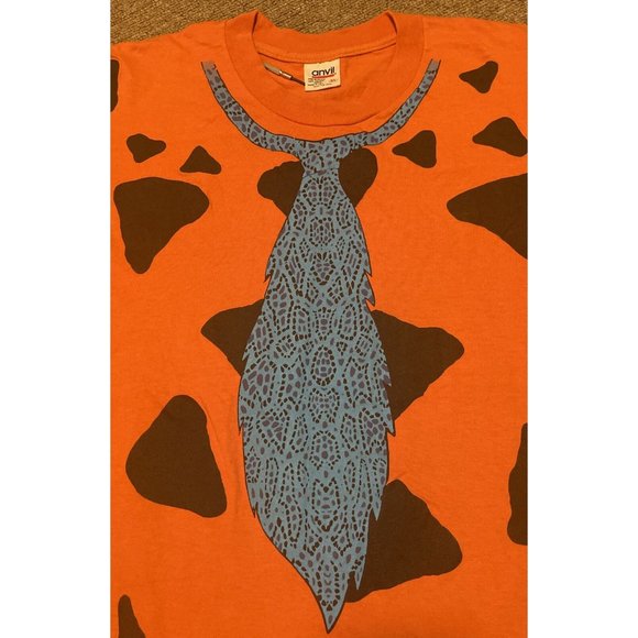Vintage 90s XL The Flintstones Fred Flintstones Tuxedo AOP Single Stitch T-Shirt - Picture 3 of 10